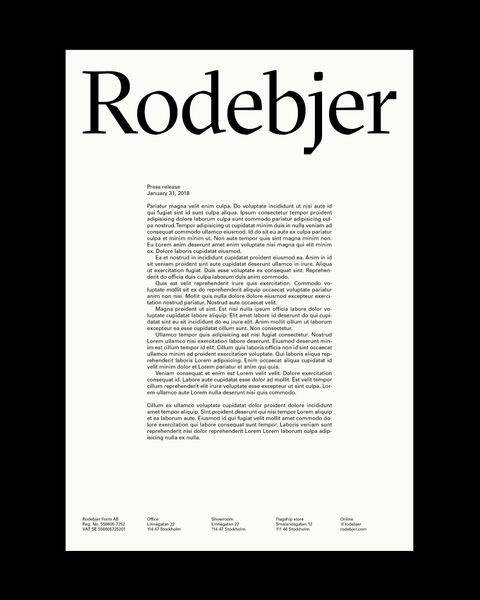 Fredrik Nathorst, Brand identity for Rodebjer